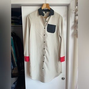 Boy…min silk blended shirt dress